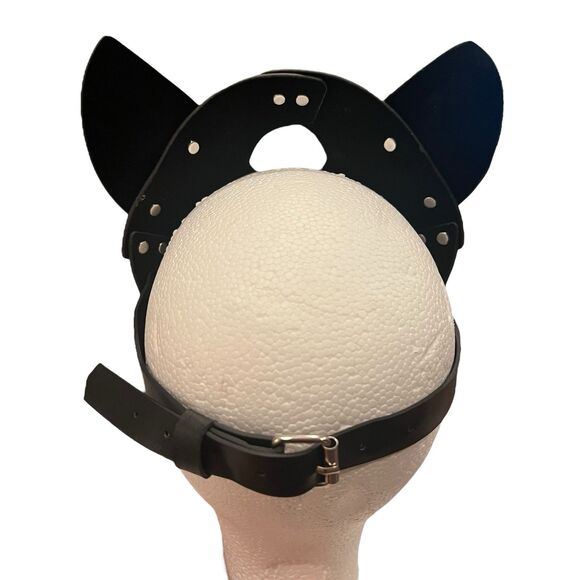 Faux Leather Costume Cat Mask BDSM Cosplay Party Club - Picture 4 of 5